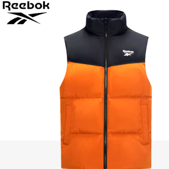 Reebok秋季男女同款经典时尚复古撞色梭织羽绒马甲23FRC273U