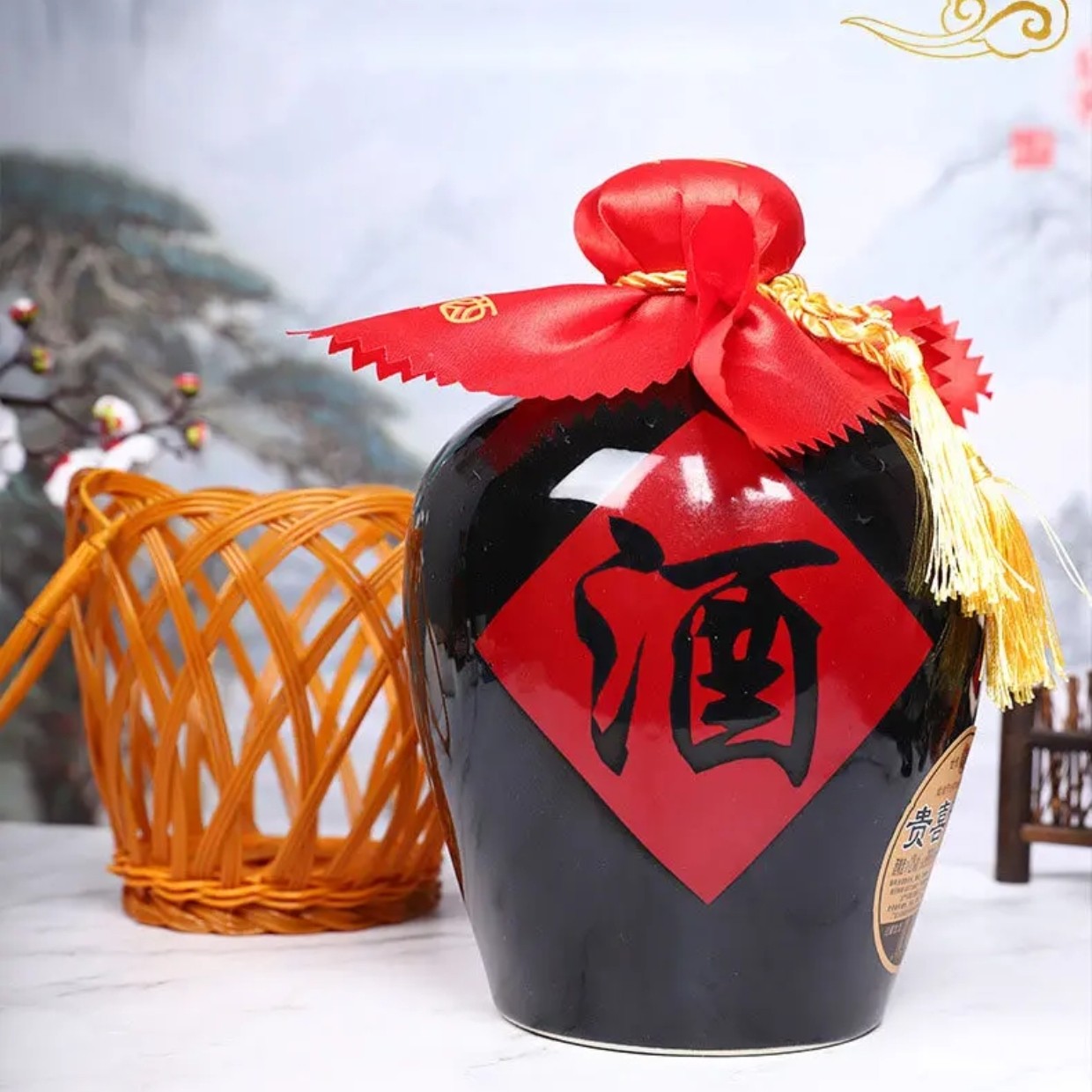 贵喜黄酒大黑坛2.5L山西代州20年黑坛20年不加焦糖色