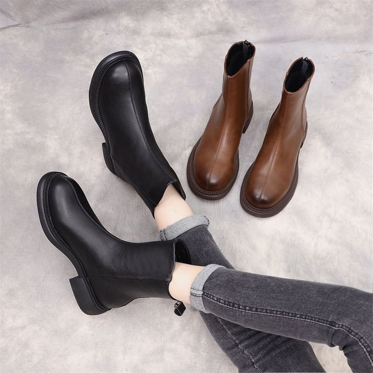 女鞋秋冬新款英伦风短靴洋气百搭女士靴子女靴短筒靴时装