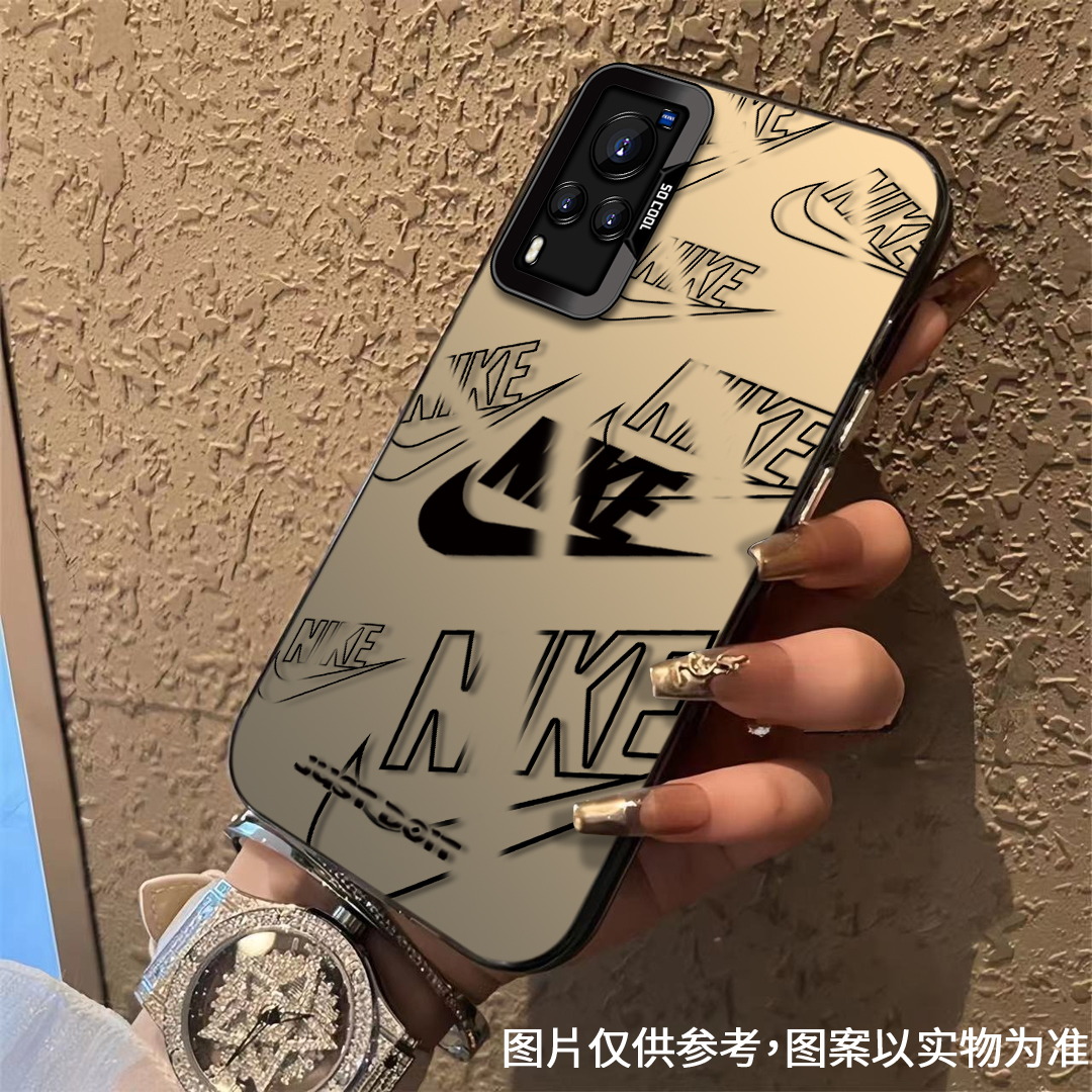 适用于【VIVO】X60经典简约黑勾时尚潮牌全包防摔手机壳