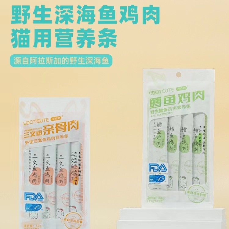 友点萌深海三文鱼鸡肉/鳕鱼鸡肉猫条