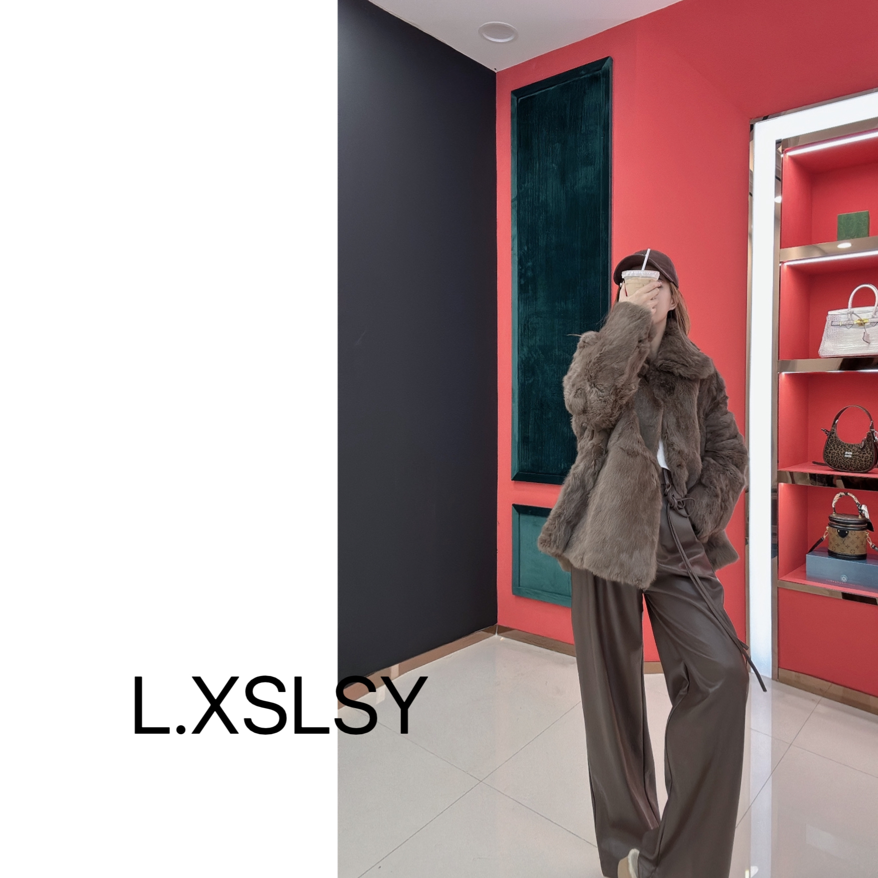 2024设计师款兔毛时尚洋气皮毛一体外套sy332