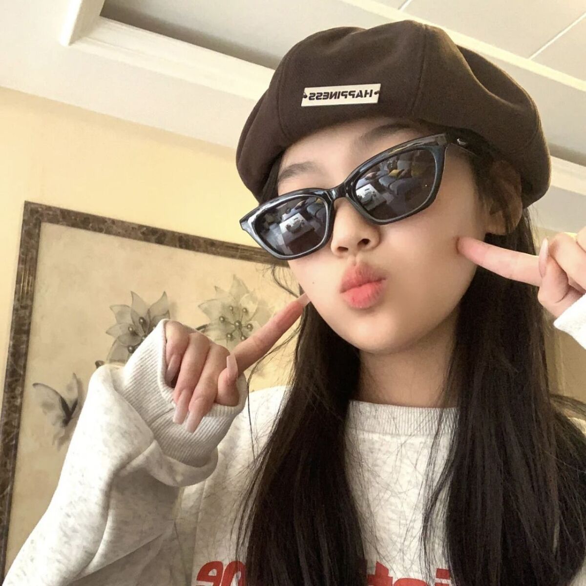 韩系博主同款高级感长方框猫眼太阳眼镜女圆脸显脸小防紫外线墨镜