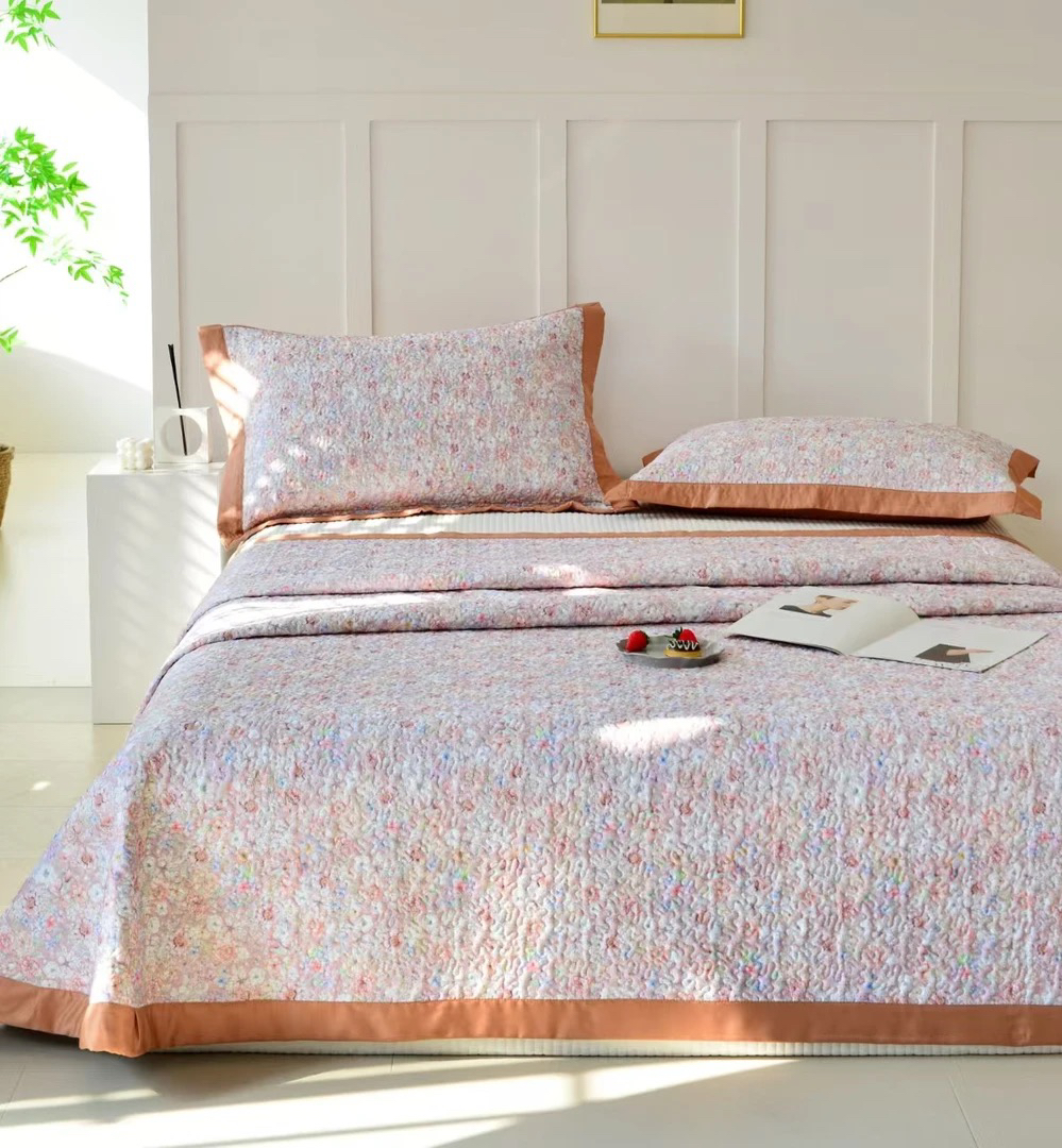 四季通用莱赛尔天丝印花床盖三件套245*250微瑕～Y601会缩水