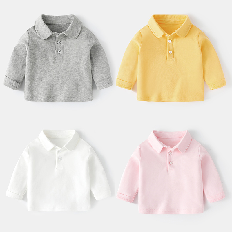 【冬季大促】婴儿POLO衫长袖T恤男童宝宝女打底春装小童上衣幼儿衬