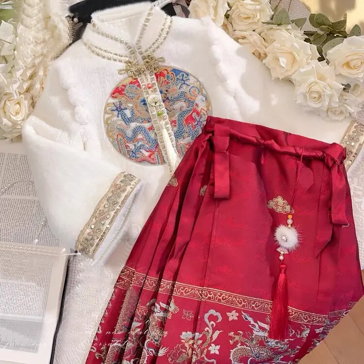 【加绒加厚】元宝【龙凤呈祥】汉服冬款马面裙新款古风拜年服女孩