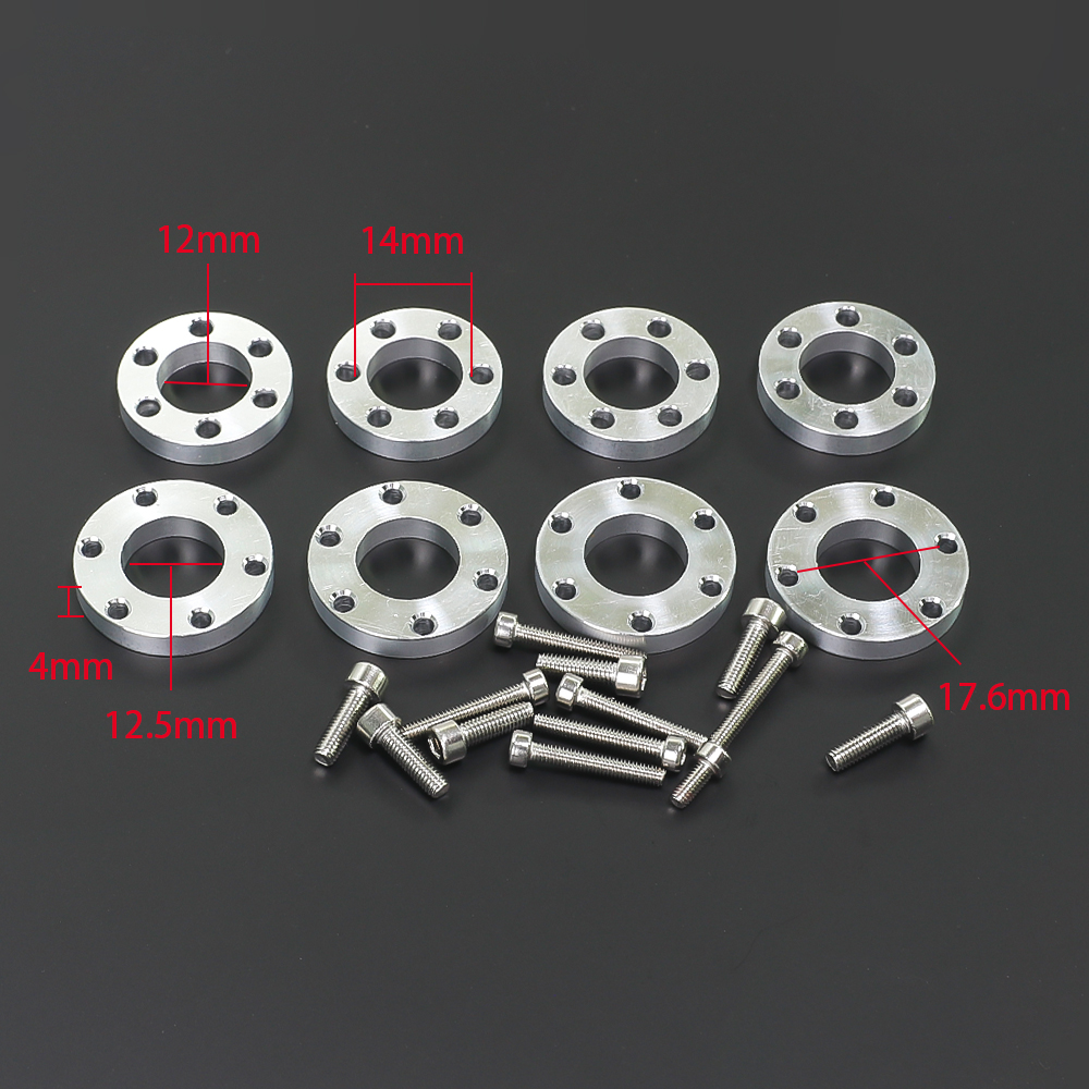 RC模型车1.9寸2.2寸2.6寸金属轮毂加宽结合器垫片4mm/片无损安装