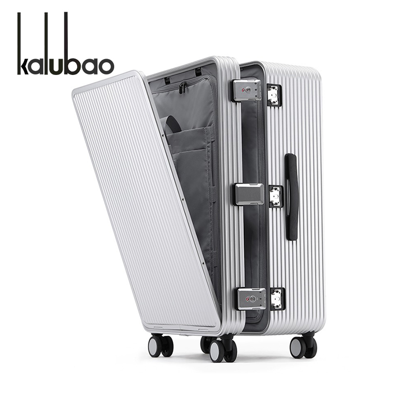 前开盖全铝箱高品质铝镁合金拉杆箱大容量高档商务登机旅行行李箱