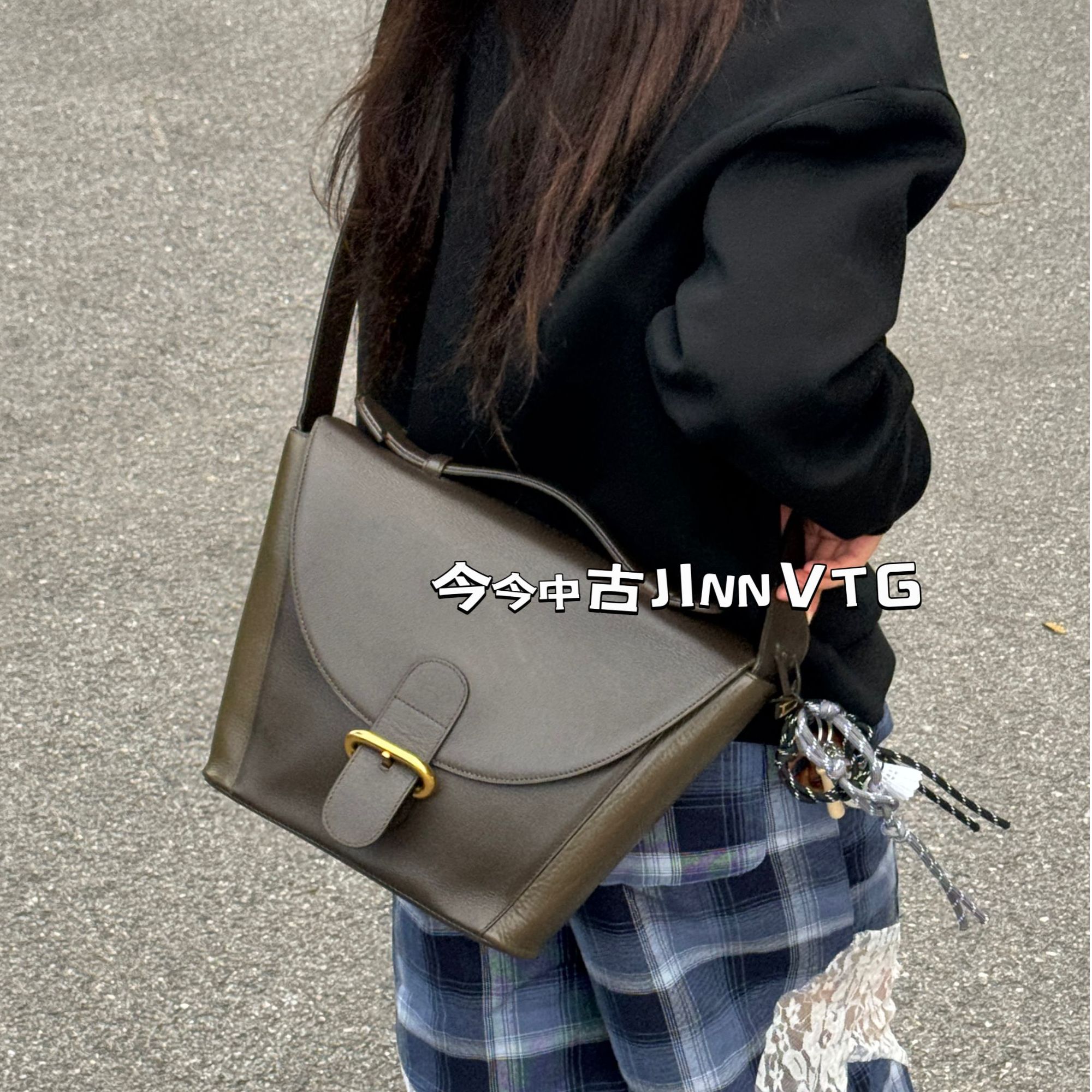95新 Delvaux/德尔沃 拼色金扣薯条盒子单肩斜挎包