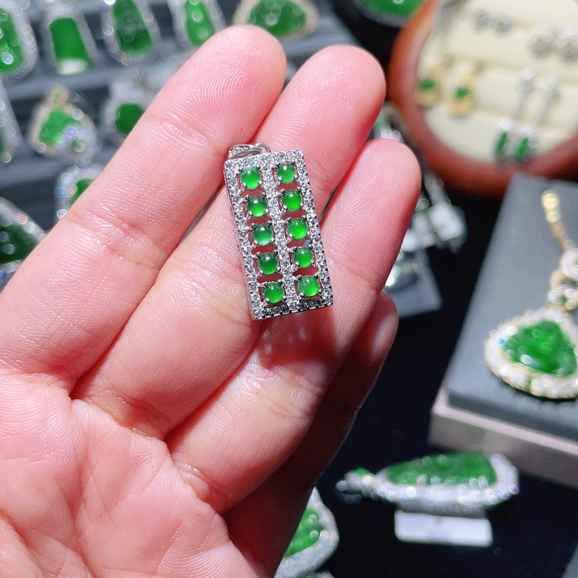 【闪购商品】翡翠吊坠y银S925镶嵌