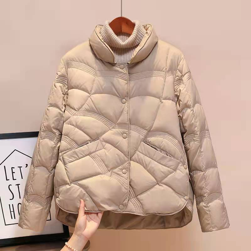 羽绒棉服轻薄羽绒棉服女短款2023年秋冬季新款时尚小个子女款立领