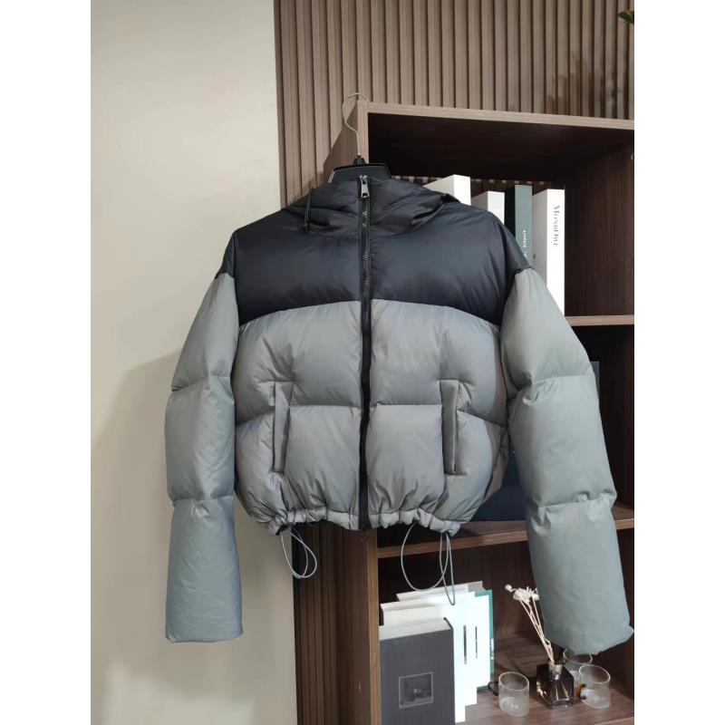 【泳蓝】灰色羽绒服休闲短款冬季连帽时尚宽松韩版潮流羽绒服鸭绒女