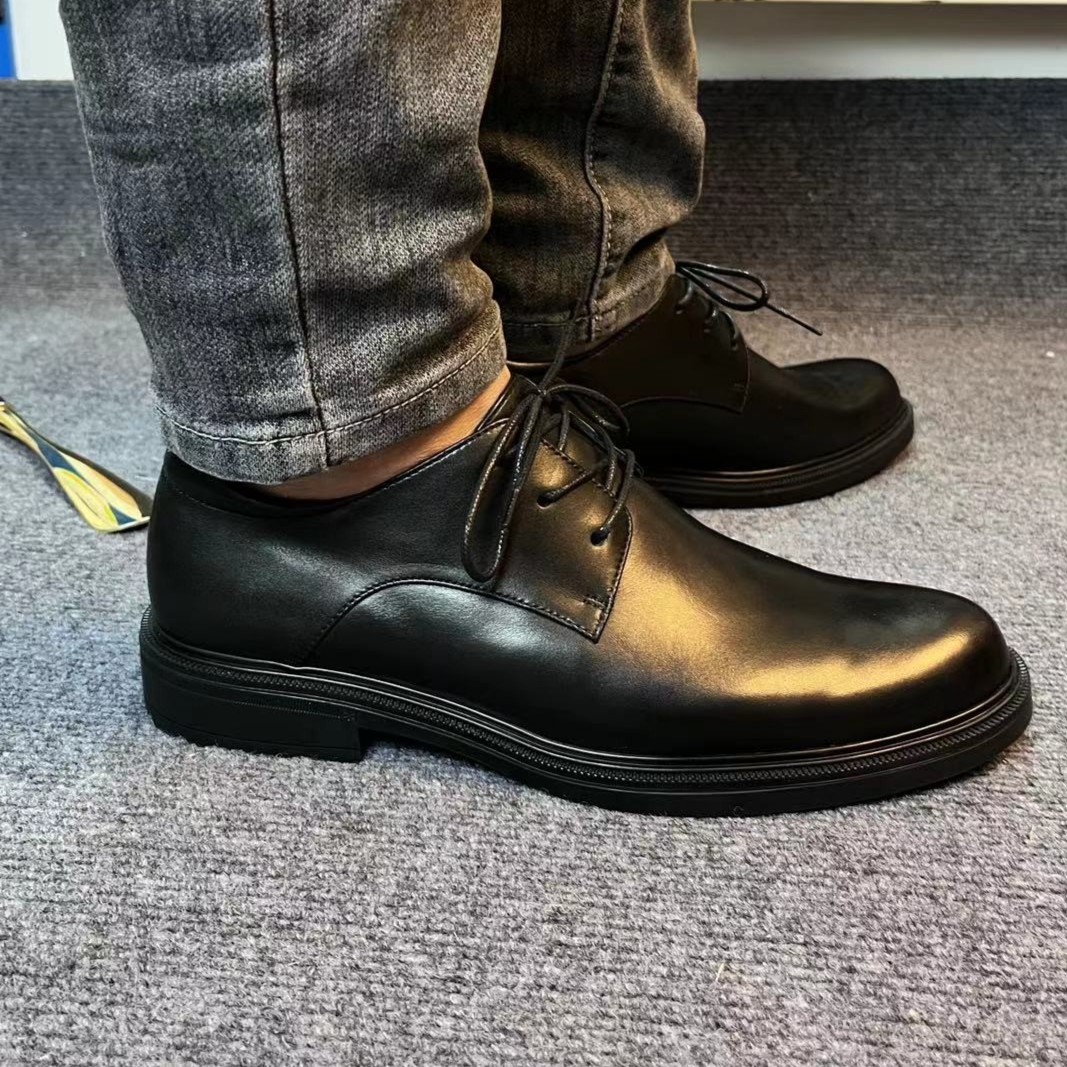 高端正装头层牛皮鞋  时尚高档商务男鞋 英伦风百搭透气软底皮鞋