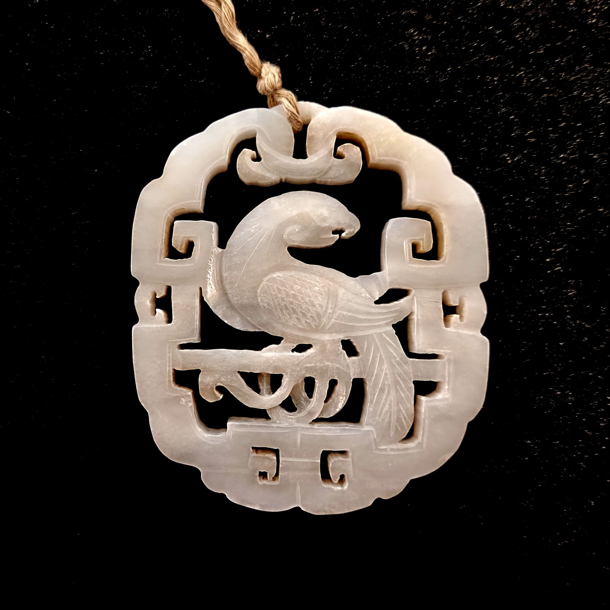 （AB3）8A012805 鹦鹉镂空玉珮/古玉/收藏/首饰