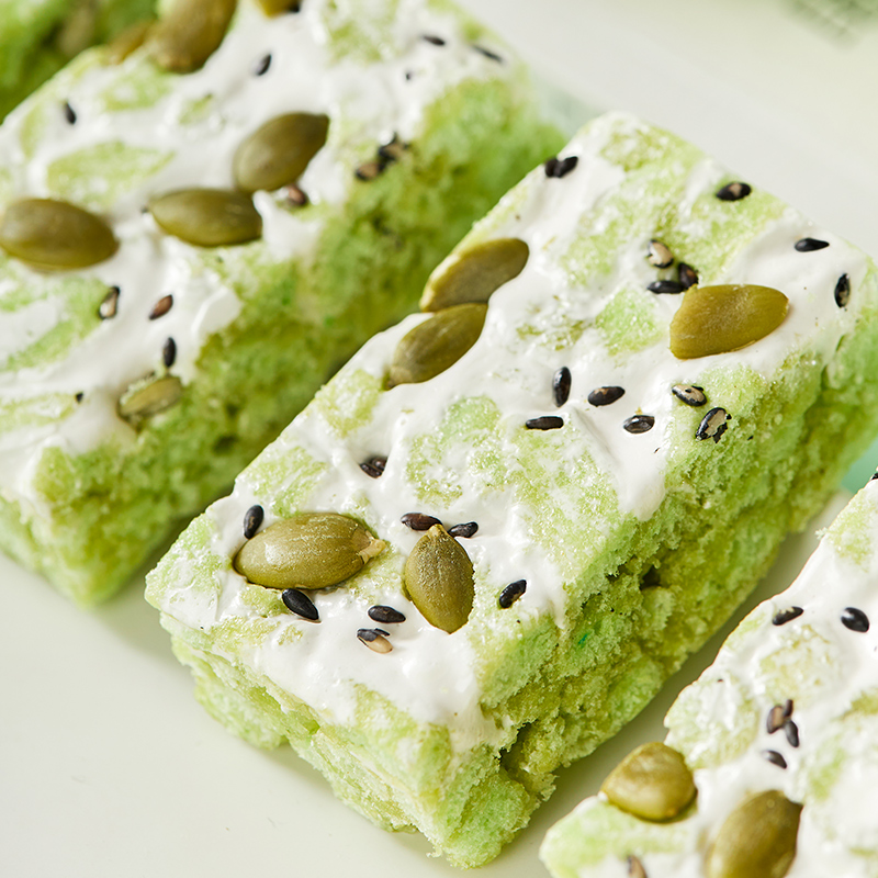 五蔬青汁奶盖无蔗糖沙琪玛蔬菜解馋网红小零食整箱清甜奶香营养