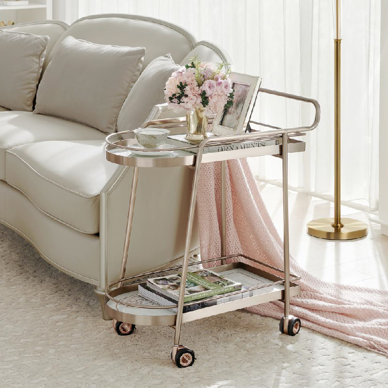 美克美家Rehome美式轻奢金属家用客厅阳台防滑置物小推车餐厅置物