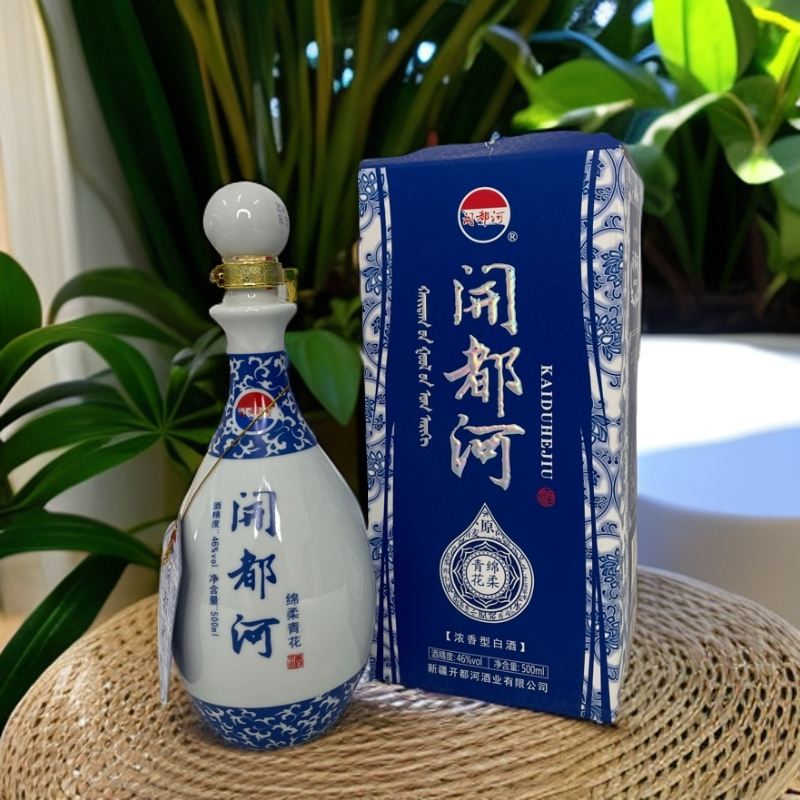 开都河【青花】1瓶新疆浓香型纯粮白酒酒厂补贴500ml46度