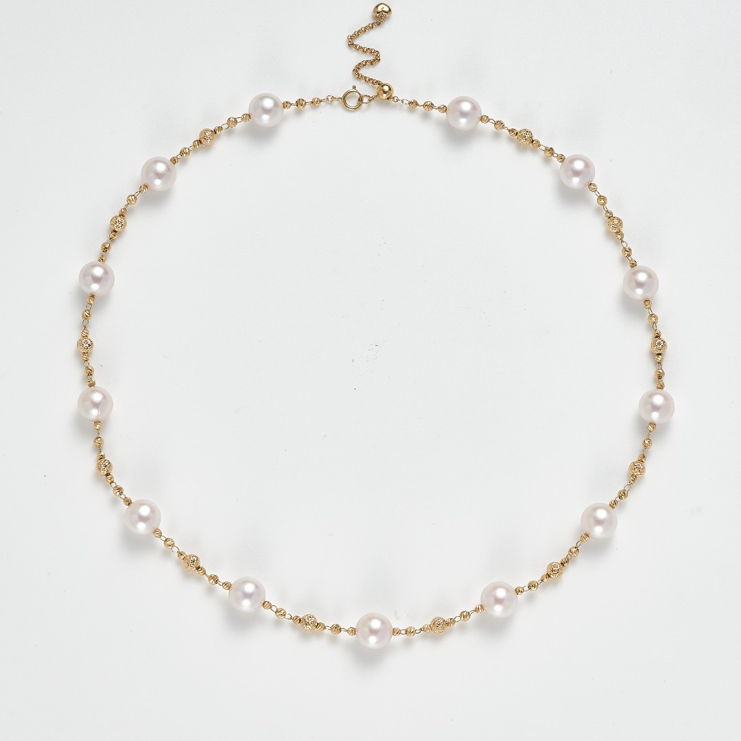 【玺爱门门】MM-16016 天然海水珍珠 Akoya 18K金设计款 项链 8-9mm