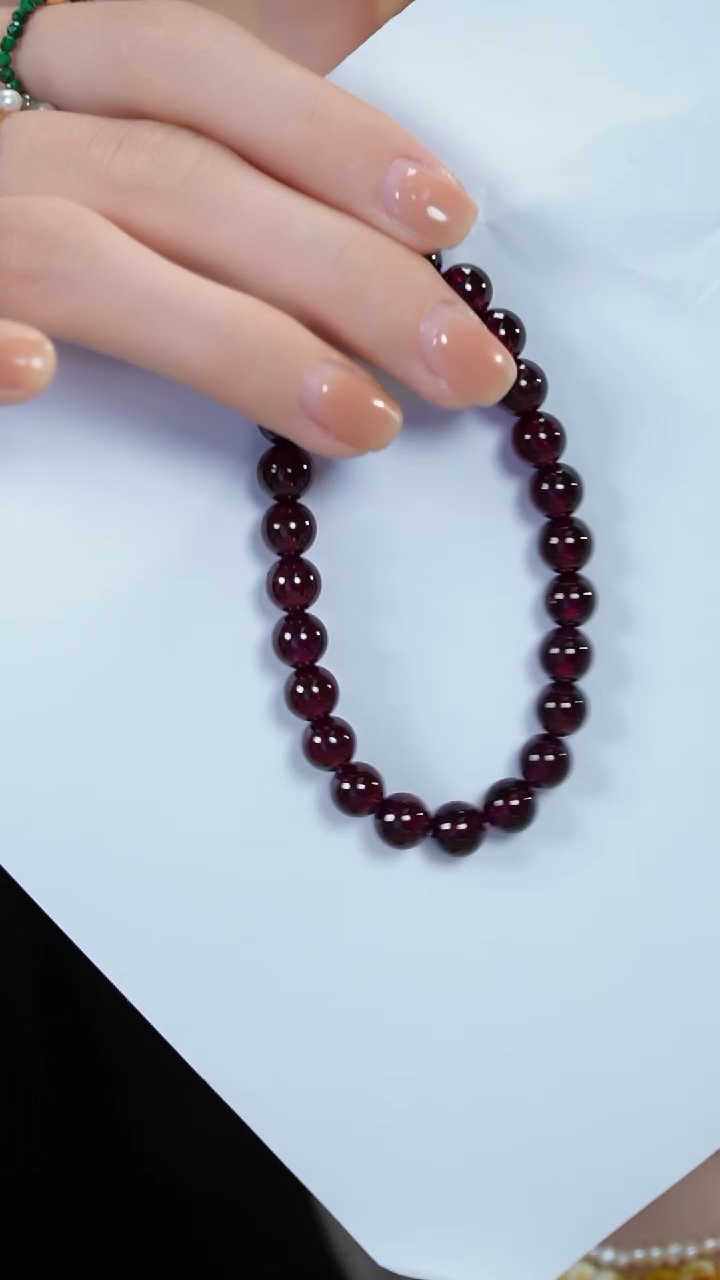 【闪购商品】石榴石手链未镶嵌石榴石设计款手串