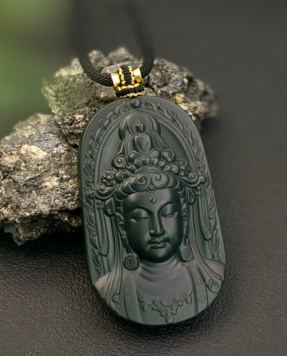 313216/天然和田玉观音头吊坠高端大气挂件 多样性一件发