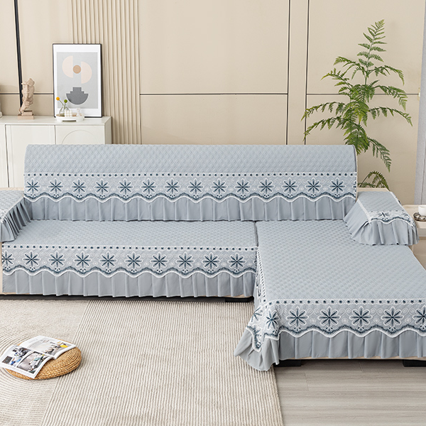 【丁丁】亲肤棉秋冬款简约布艺沙发垫枕套防滑四季款通用型罩套全盖