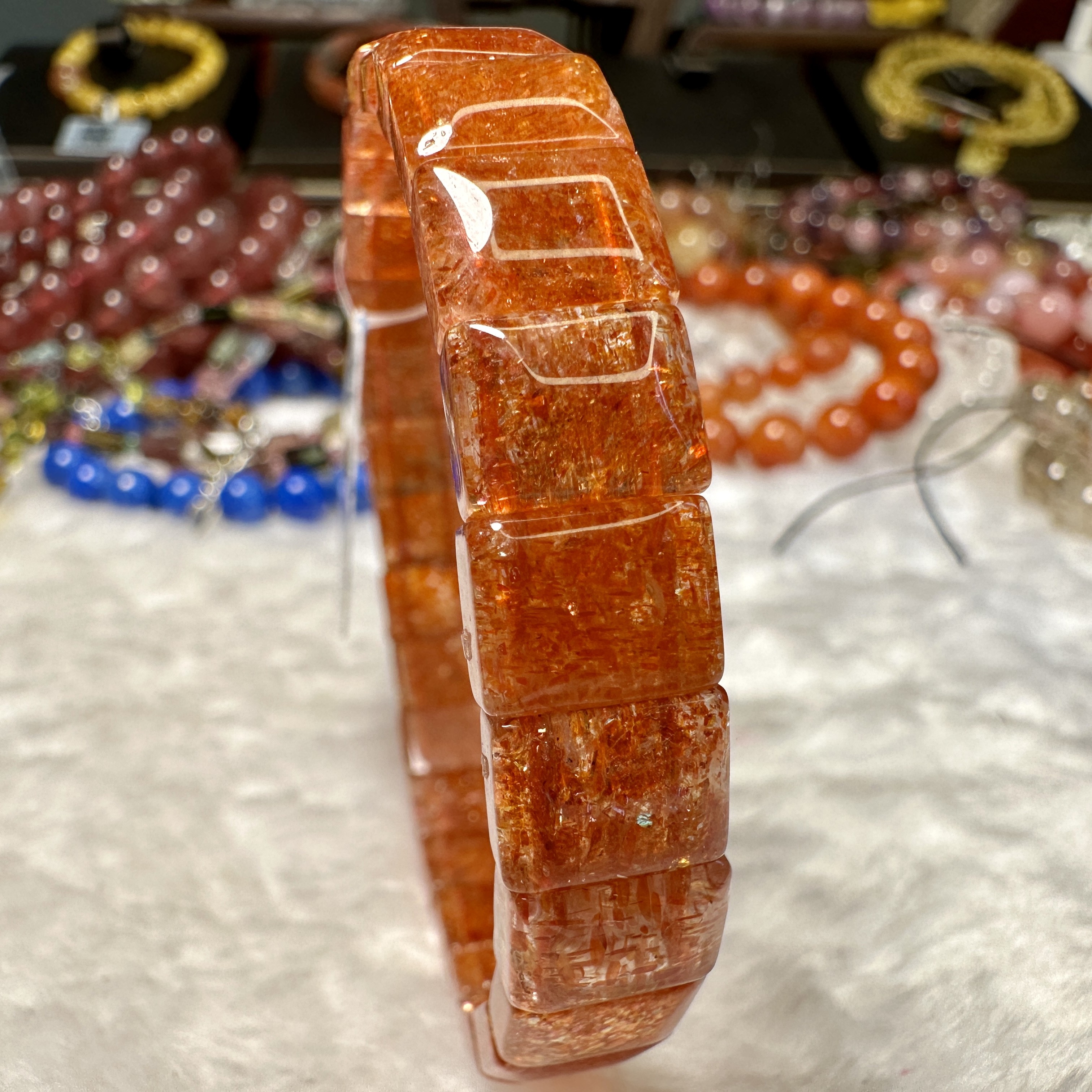 三玺珠宝金太阳手排 太阳石金草莓手排 高品质