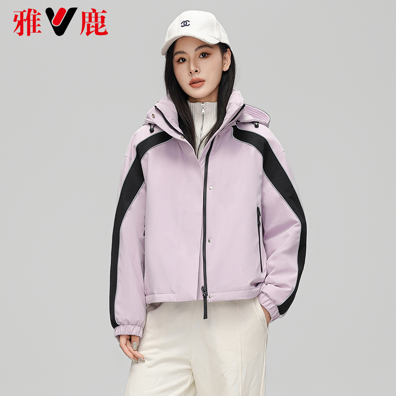 V/雅鹿秋冬时尚休闲百搭女士简约冬季短款防风加厚保暖羽绒服