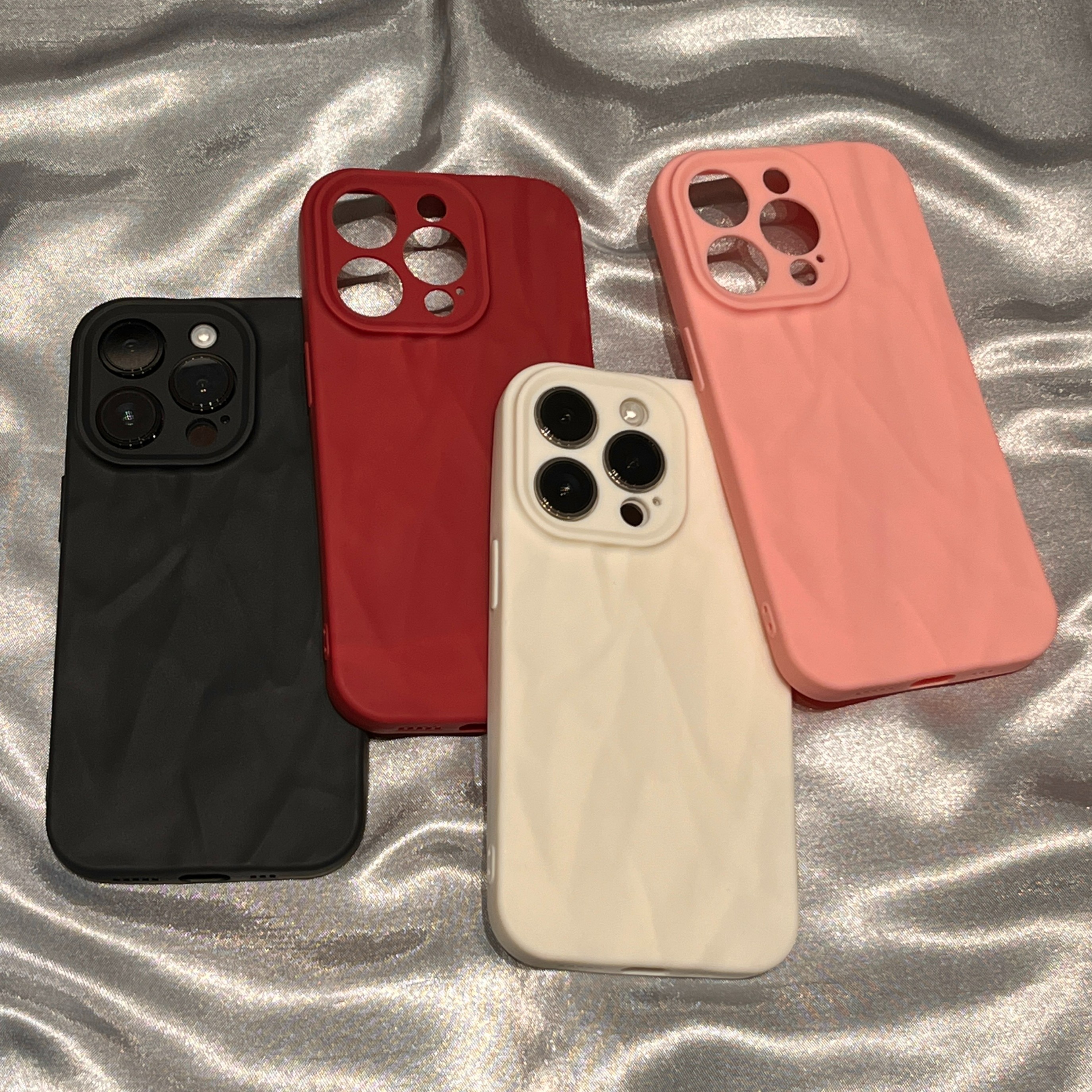 高级肤感褶皱iPhone15/14promax手机壳苹果13/12/11全包软套xr男