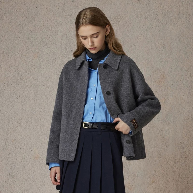 【商场同款新品】【100%澳洲羊毛】Eland衣恋毛呢外套女2024秋季新款E