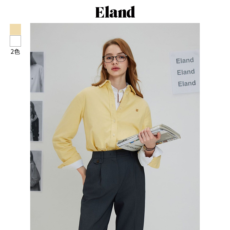 【商场同款新品】Eland衣恋新款欧若风百搭通勤衬衫女EEYWF11E02