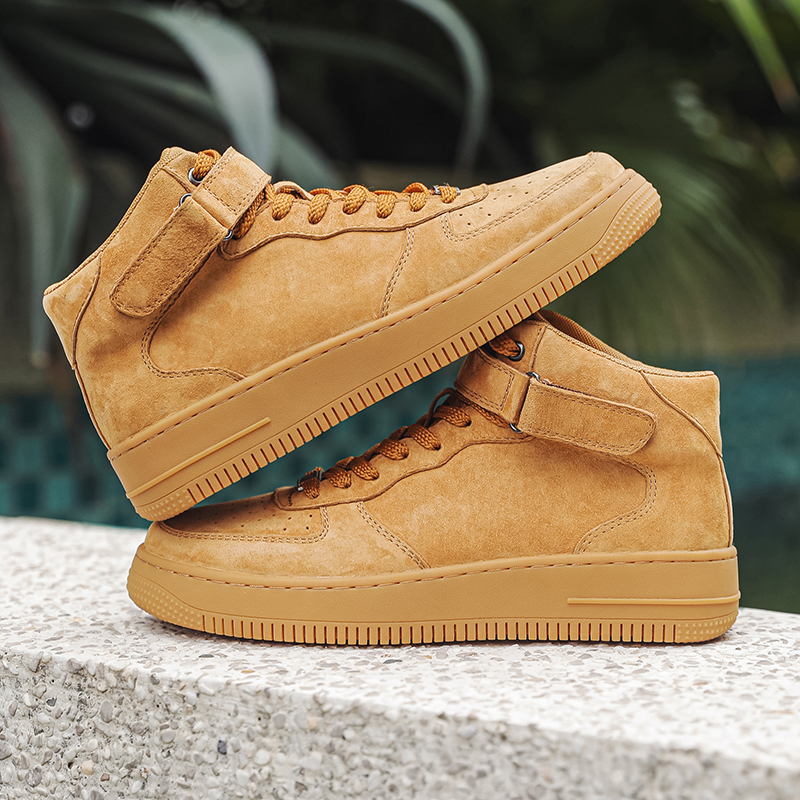 2025新款中帮真皮男士工装鞋时尚休闲百搭高帮冬季秋季运动潮鞋男