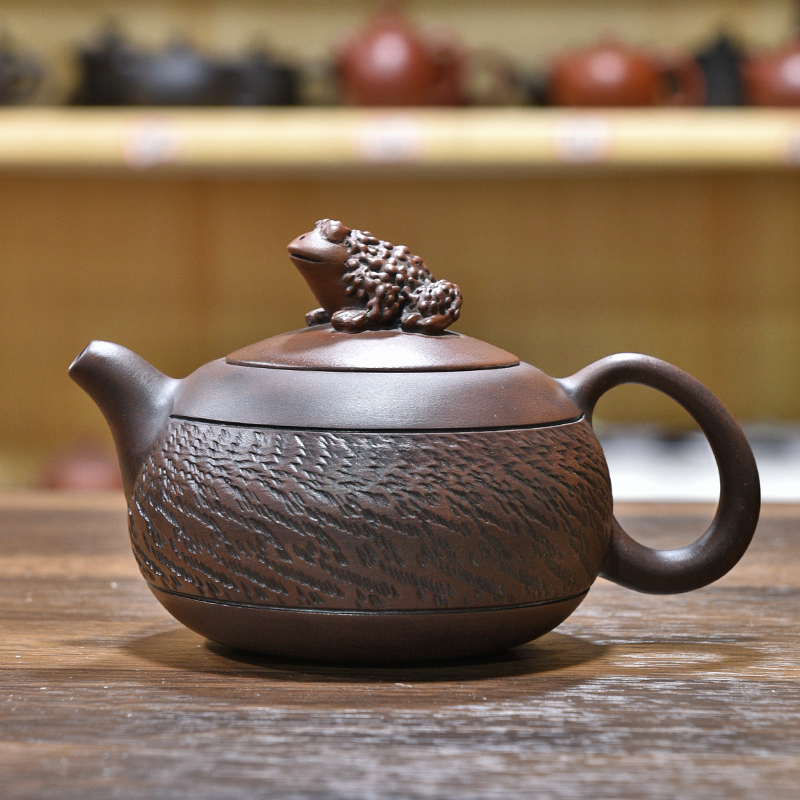 紫砂茶壶紫陶跳叨青蛙西施壶功夫茶具家用泡茶壶泡纯手工器具精美
