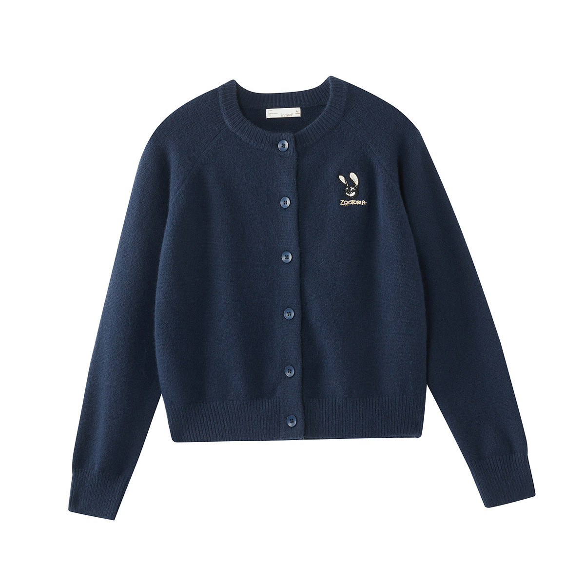 茵曼冬季女毛针织衫毛衣开衫新款衣服修身保暖圆领精致