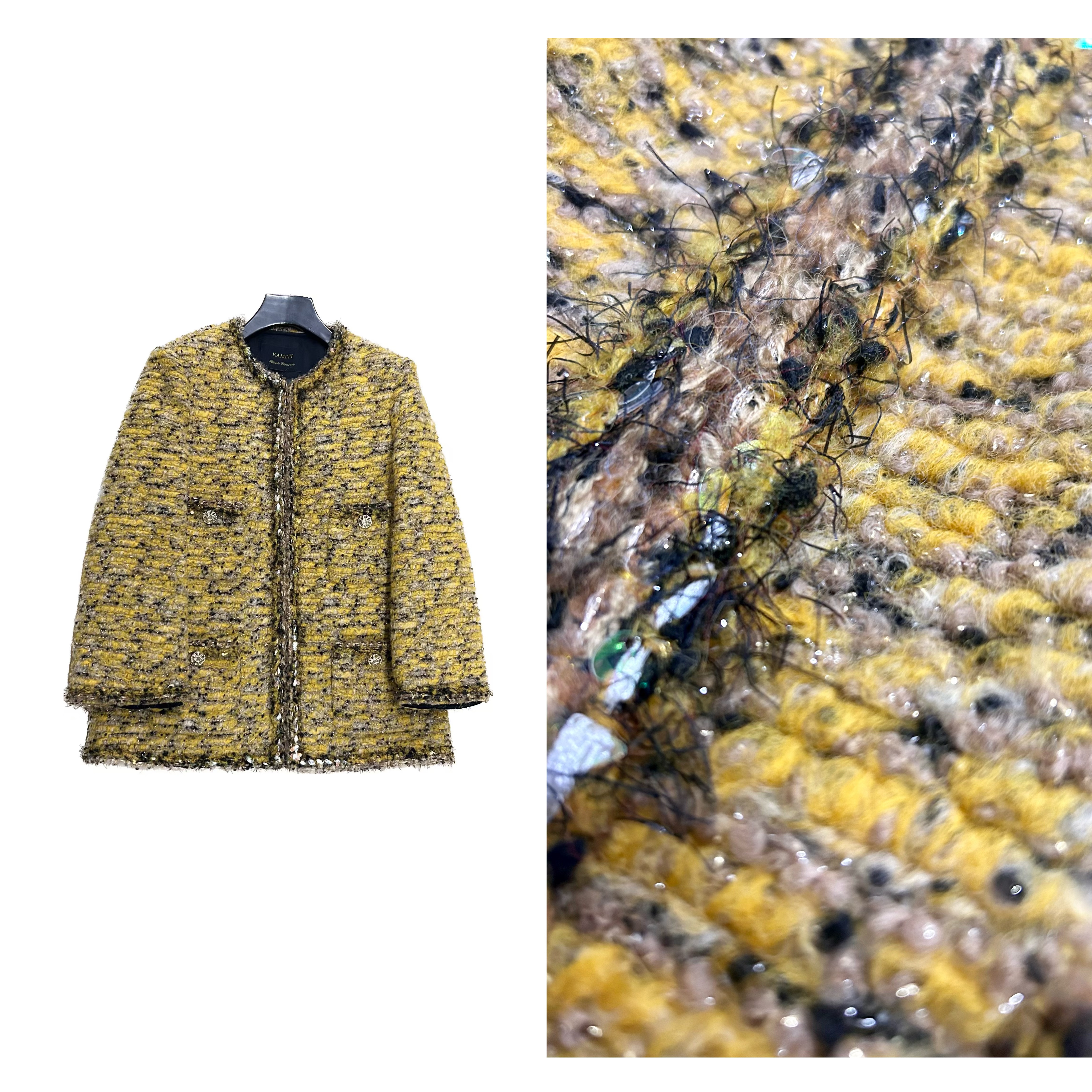  【百香果】2025新款羽绒冬季手工纺绵羊毛毛呢设计师名媛时尚外套 