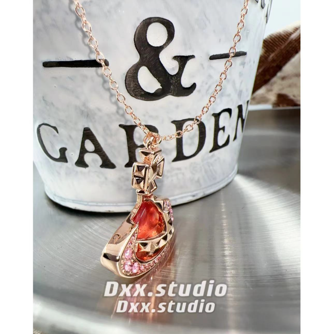 铜合金项链 DXX小晰饰品-新品-【粉金色】项链40393