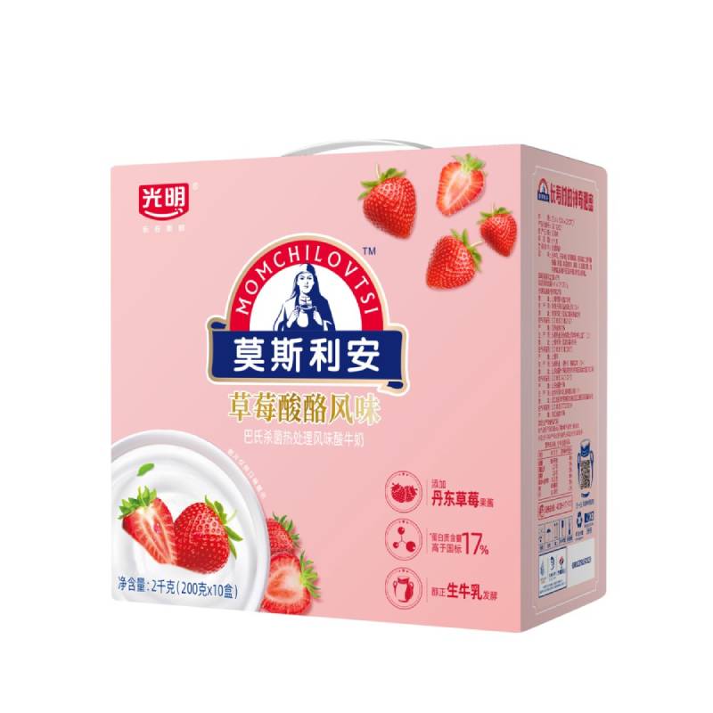 光明莫斯利安巴氏杀菌热处理风味酸牛奶(草莓酸酪风味) 200g