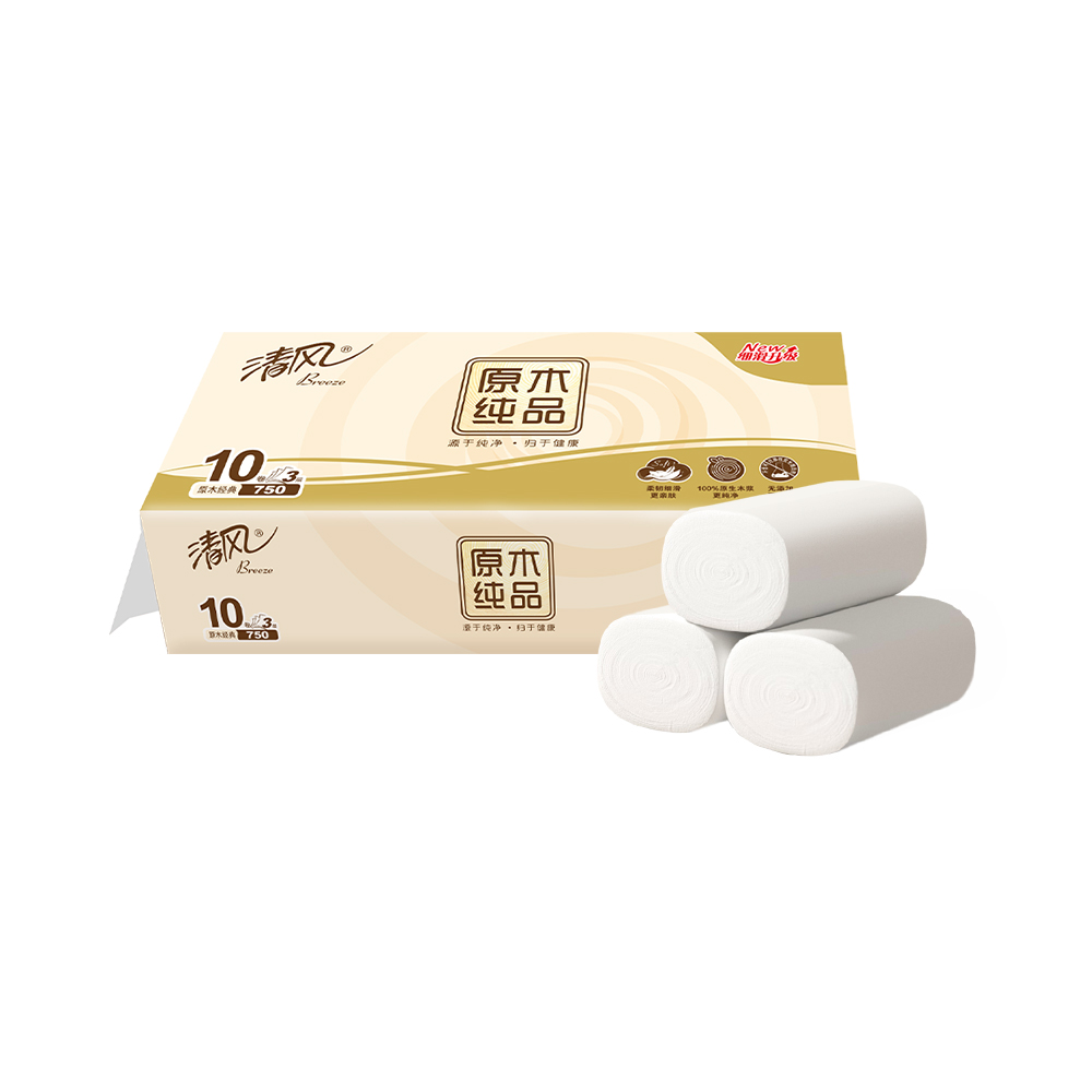 清风无芯卷纸10卷装 750克/提