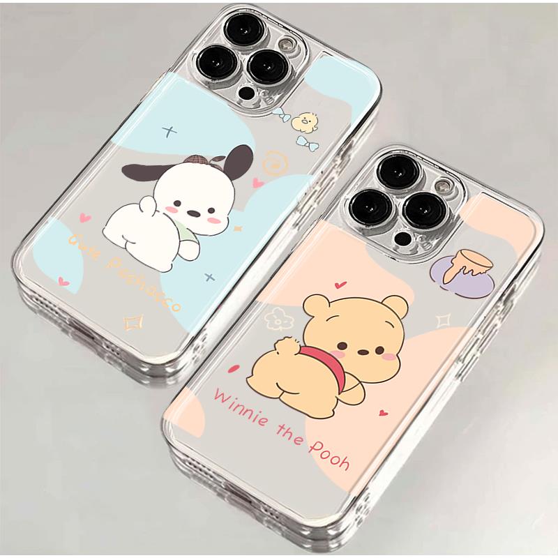 维尼熊帕恰狗iphone15苹果手机壳14promax硅胶13pro透明12创意11