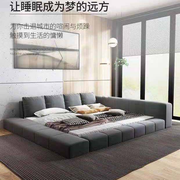 北欧榻榻米拼接床二胎家庭床现代简约主卧双人床子母超大床亲子床