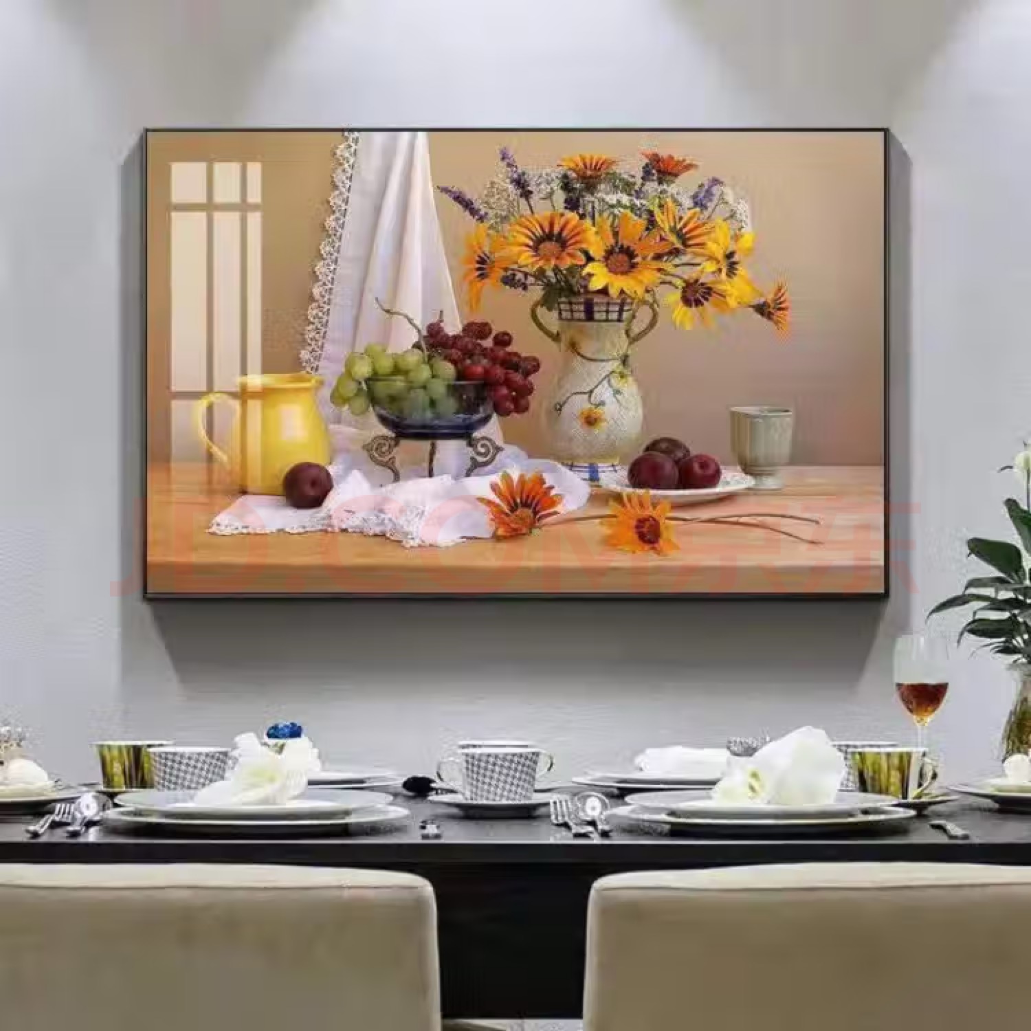 FL005现代装饰晶瓷镶钻餐厅挂画客厅墙画简约植物花卉FL005