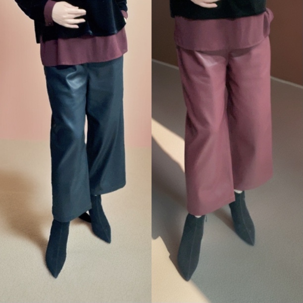 私人订制款超柔皮阔腿裤(正常建议卡码往小拍）