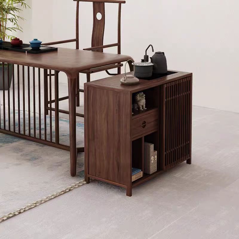 新中式老榆木茶水柜新款茶叶柜差边柜客厅家用简约烧水多功能储物