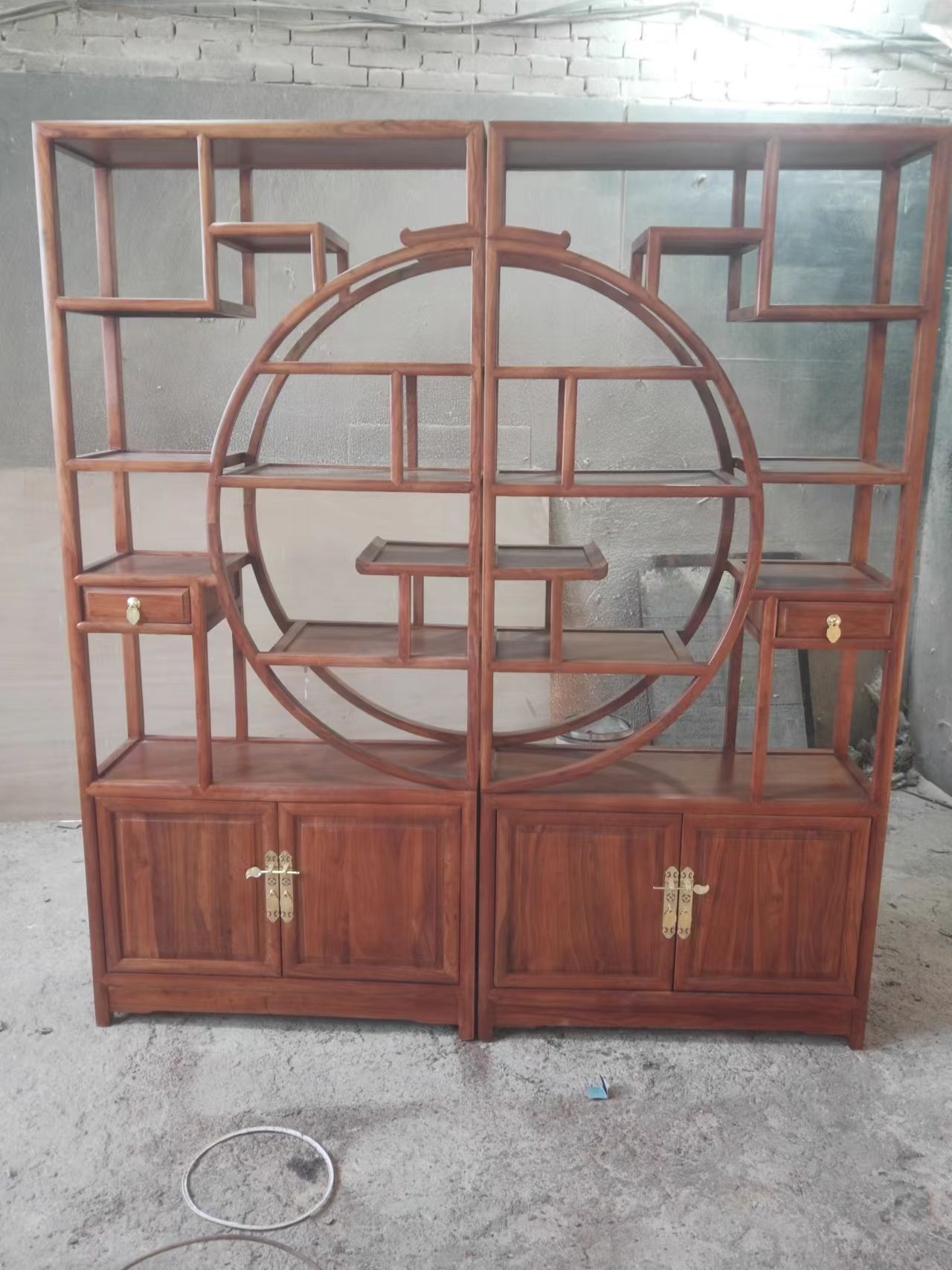 新中式实木老榆木多宝阁博古架置物架