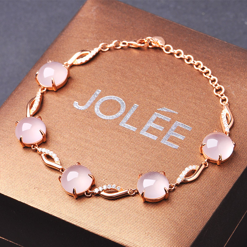 Jolee手链S925银芙蓉石时尚轻奢天然水晶饰品送女生礼物一物一证