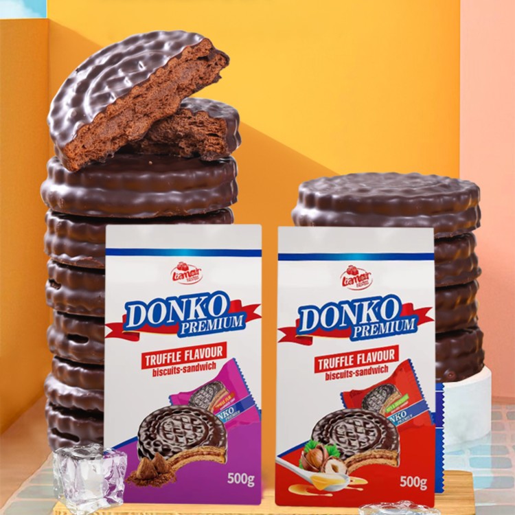 俄罗斯进口拉迈尔三明治饼干500g*2袋