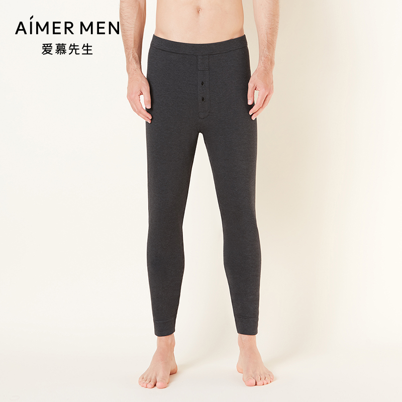 先生保暖内衣男士秋裤秋季加绒暖裤长裤NS73D662 打底绒裤