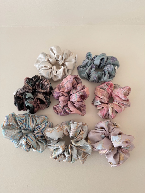 非遗锦缎金丝提花新中式国风缎面大肠发圈复古优雅扎头发礼物头饰