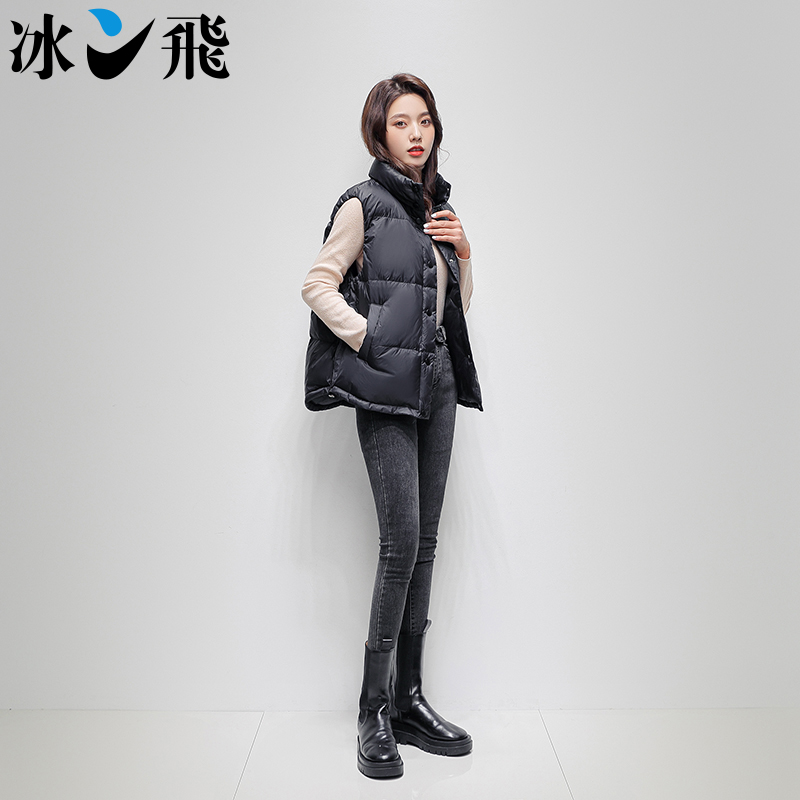 【开心外婆专属】冰飞鸭绒女款冬季抽绳羽绒马甲BF189001