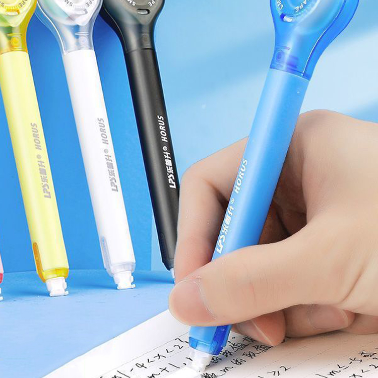 乐普升修正带网红笔式白色涂改带学生用创意大容量小巧透明修正带