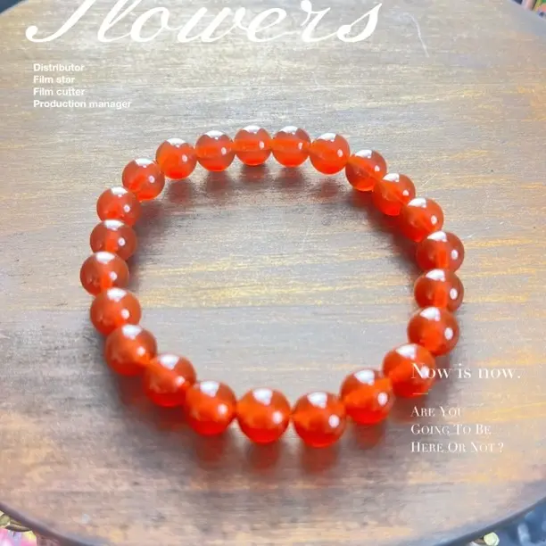 天然红玛瑙手串珠子尺寸约8mm时尚款